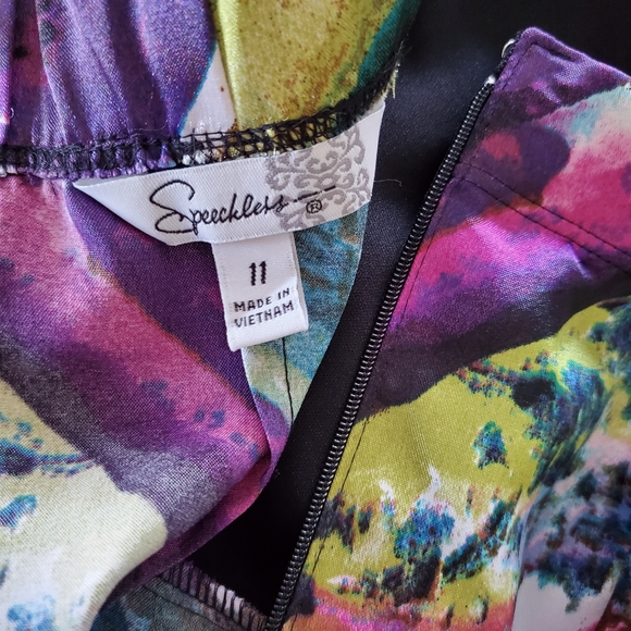 Speechless watercolor print mini dress - Picture 5 of 6